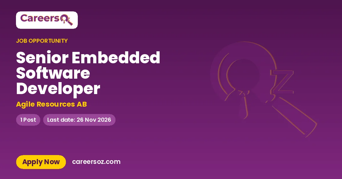 Senior Embedded Software Developer – Agile Resources AB