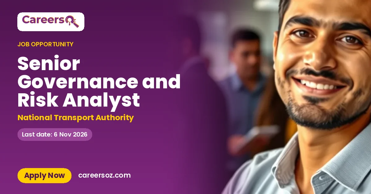 Senior Governance and Risk Analyst – National Transport Authority