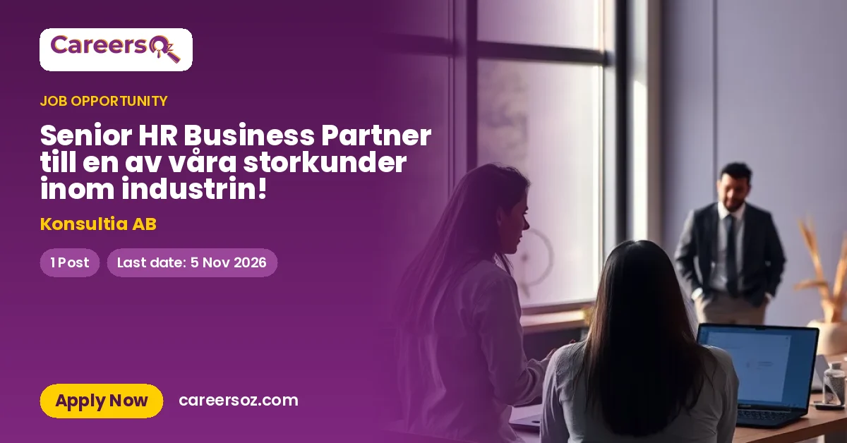 Senior HR Business Partner till en av våra storkunder inom industrin! – Konsultia AB