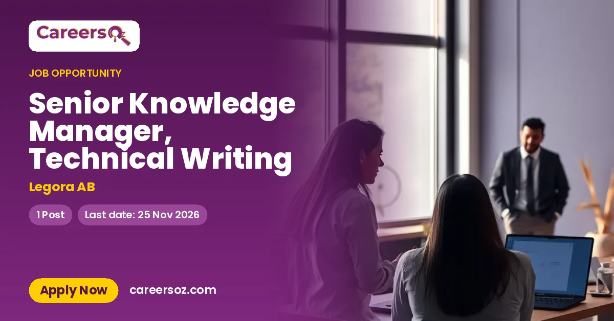 Senior Knowledge Manager, Technical Writing – Legora AB