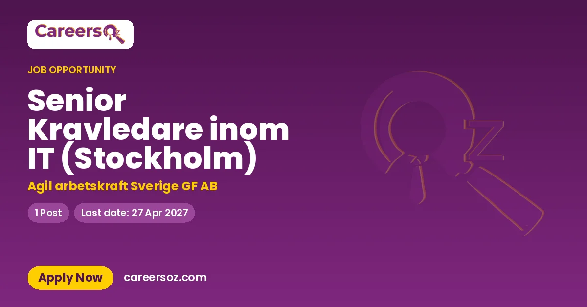 Senior Kravledare inom IT (Stockholm) – Agil arbetskraft Sverige GF AB