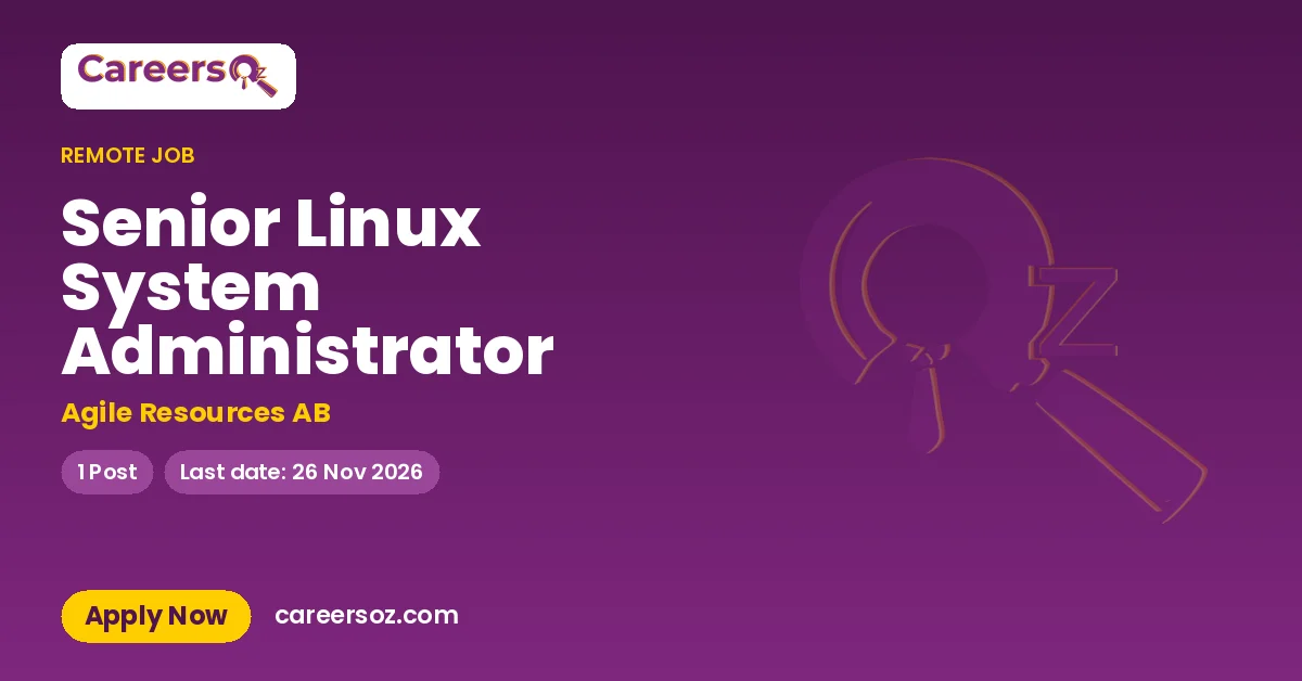 Senior Linux System Administrator – Agile Resources AB