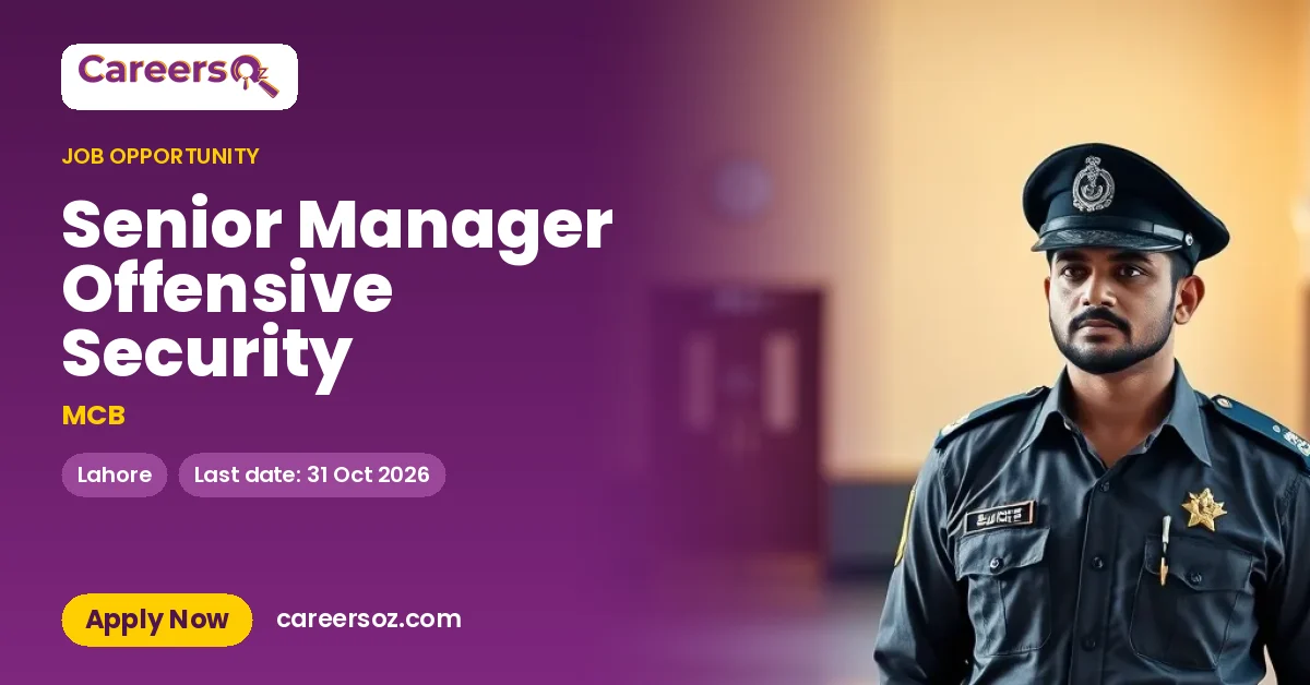 Senior Manager Offensive Security – MCB
