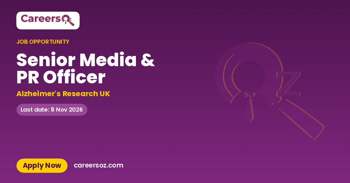 Senior Media & PR Officer – Alzheimer's Research UK