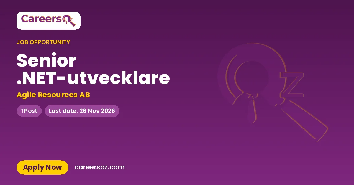 Senior .NET-utvecklare – Agile Resources AB