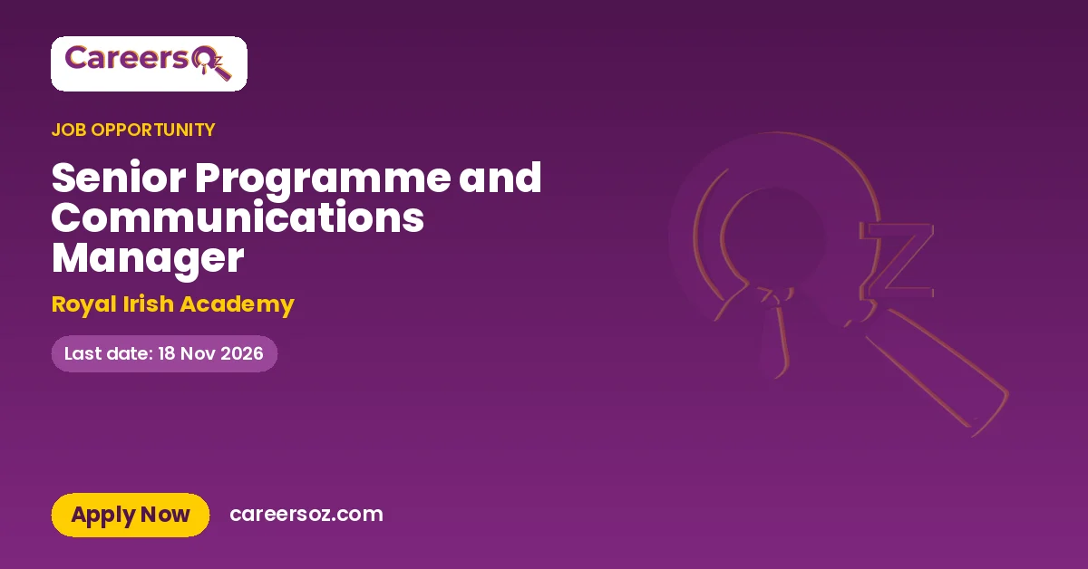 Senior Programme and Communications Manager – Royal Irish Academy