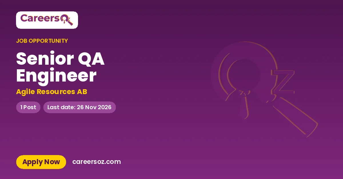 Senior QA Engineer – Agile Resources AB