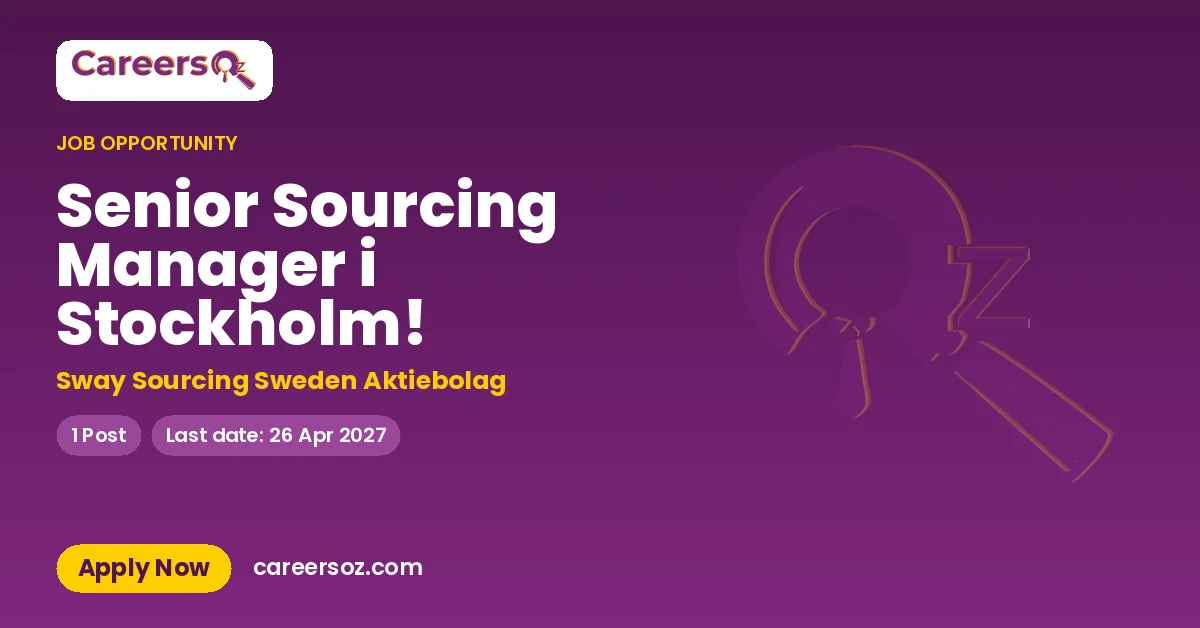 Senior Sourcing Manager i Stockholm! – Sway Sourcing Sweden Aktiebolag