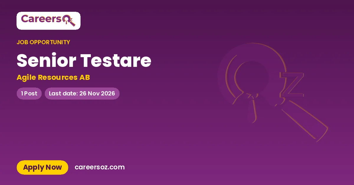 Senior Testare – Agile Resources AB