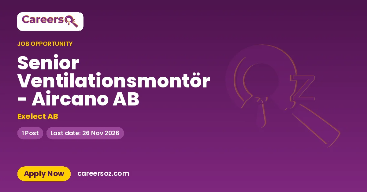 Senior Ventilationsmontör - Aircano AB – Exelect AB