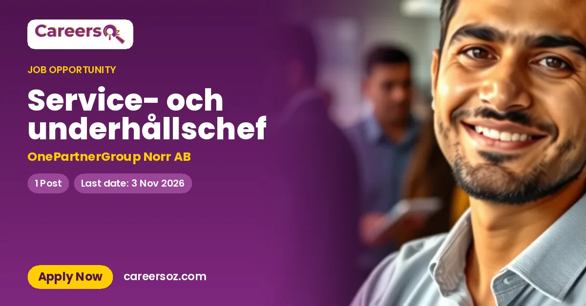 Service- och underhållschef – OnePartnerGroup Norr AB
