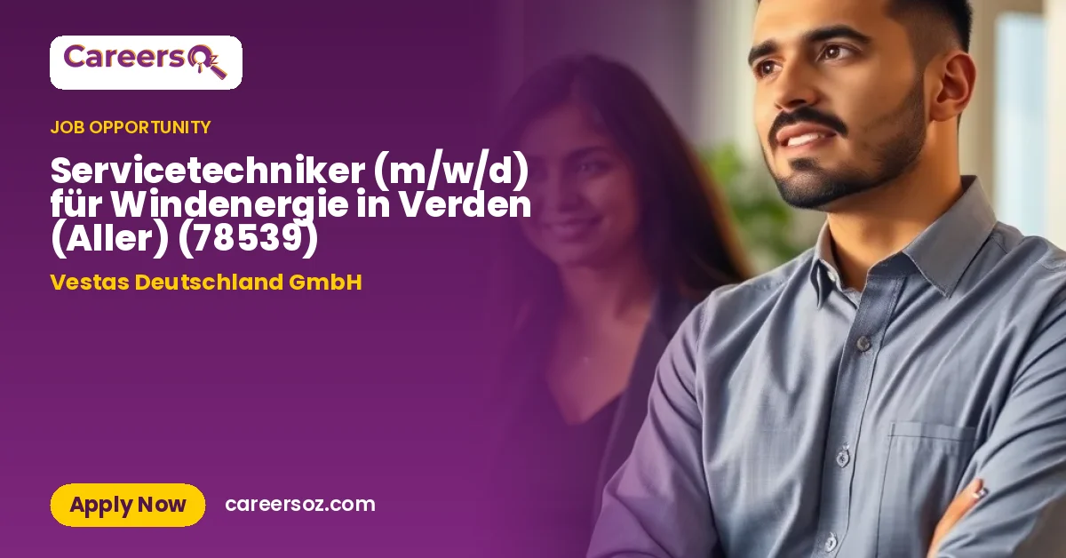 Servicetechniker (m/w/d) für Windenergie in Verden (Aller) (78539) – Vestas Deutschland GmbH