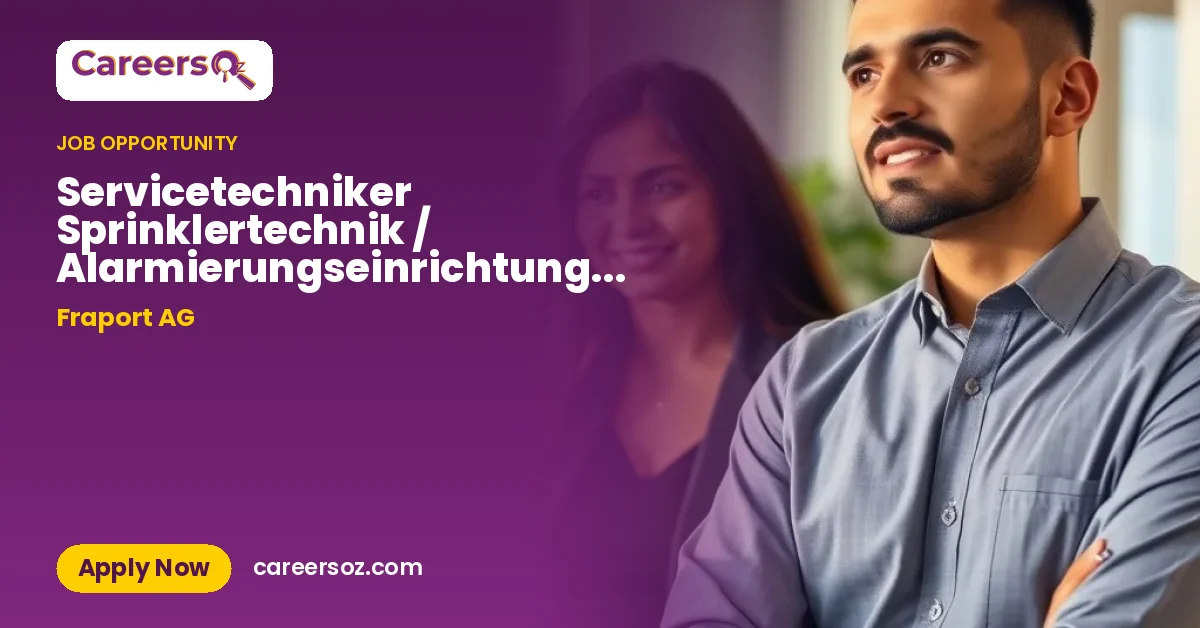 Servicetechniker Sprinklertechnik / Alarmierungseinrichtungen (m/w/d) am Flughafen Frankfurt – Fraport AG