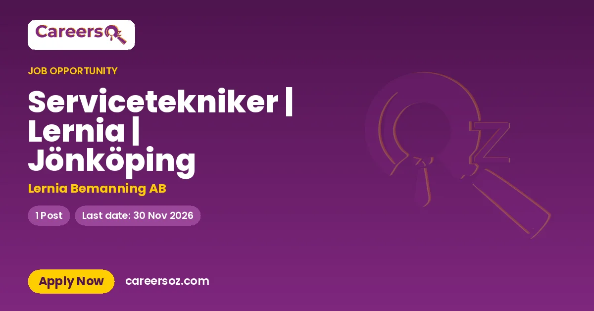 Servicetekniker | Lernia | Jönköping – Lernia Bemanning AB