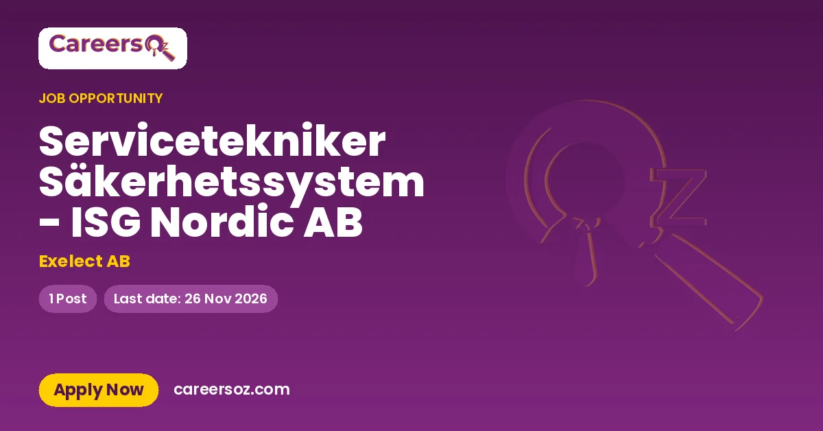 Servicetekniker Säkerhetssystem - ISG Nordic AB – Exelect AB