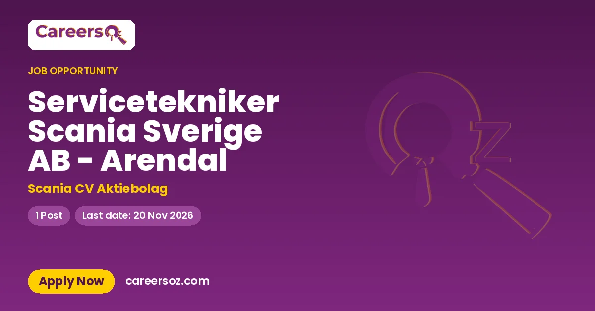 Servicetekniker Scania Sverige AB - Arendal – Scania CV Aktiebolag