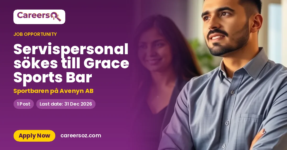 Servispersonal sökes till Grace Sports Bar – Sportbaren på Avenyn AB