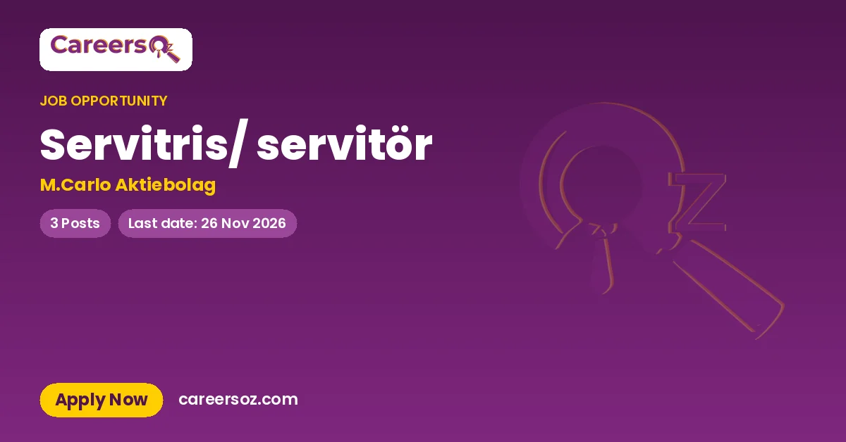 Servitris/ servitör – M.Carlo Aktiebolag