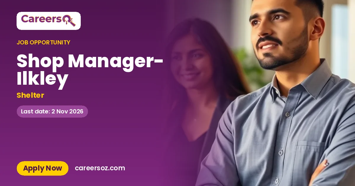 Shop Manager- Ilkley – Shelter