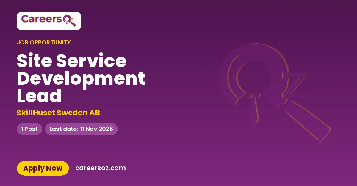 Site Service Development Lead – SkillHuset Sweden AB