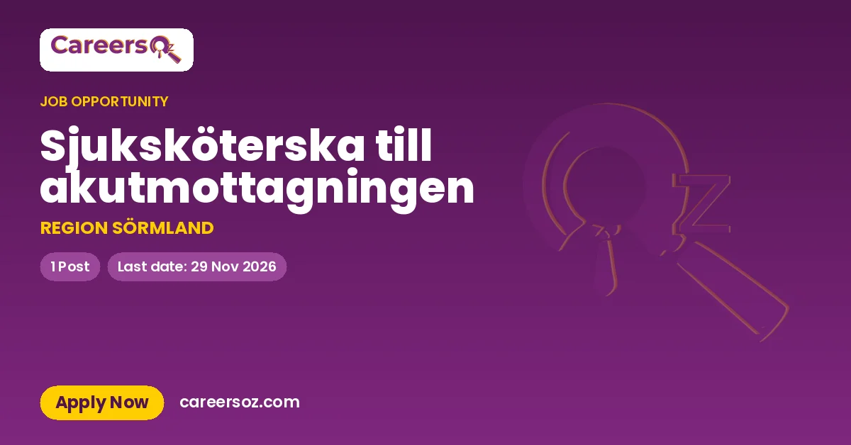 Sjuksköterska till akutmottagningen – REGION SÖRMLAND