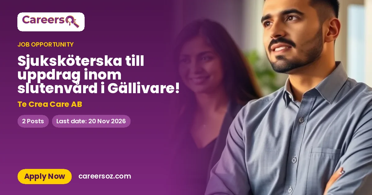 Sjuksköterska till uppdrag inom slutenvård i Gällivare! – Te Crea Care AB