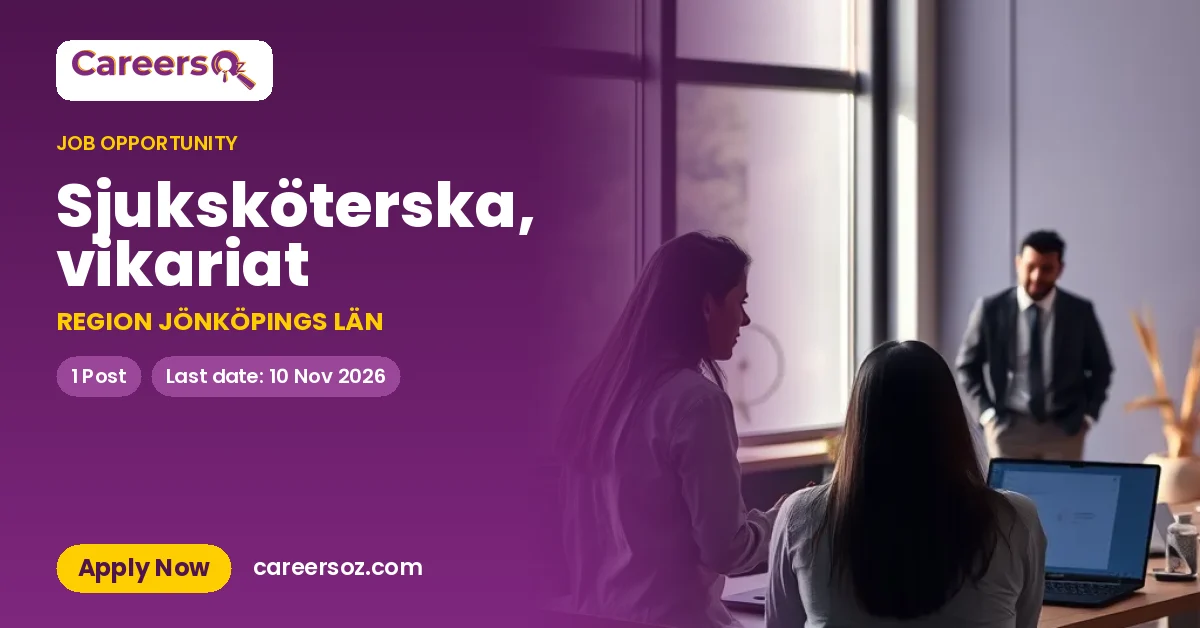 Sjuksköterska, vikariat – REGION JÖNKÖPINGS LÄN