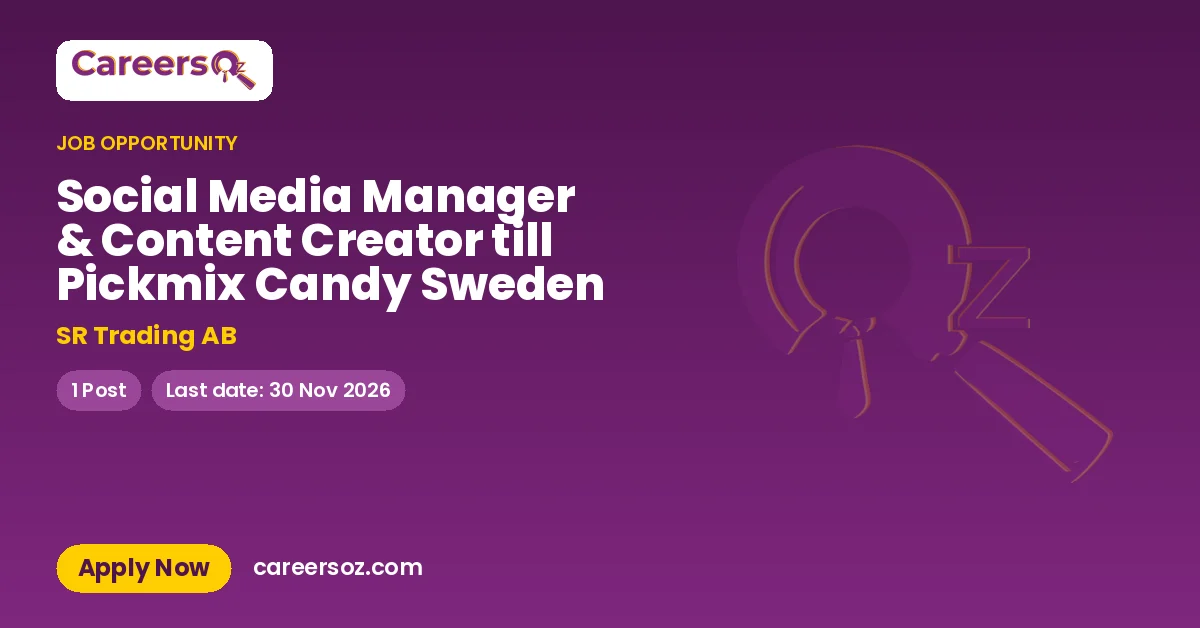 Social Media Manager & Content Creator till Pickmix Candy Sweden – SR Trading AB