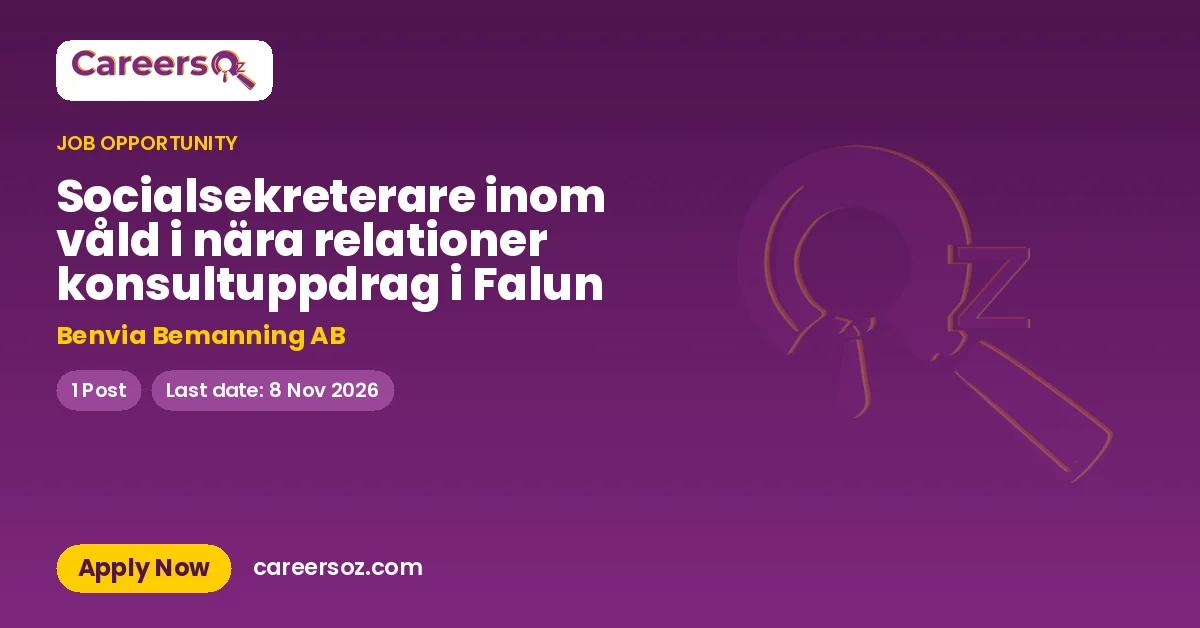 Socialsekreterare inom våld i nära relationer konsultuppdrag i Falun – Benvia Bemanning AB