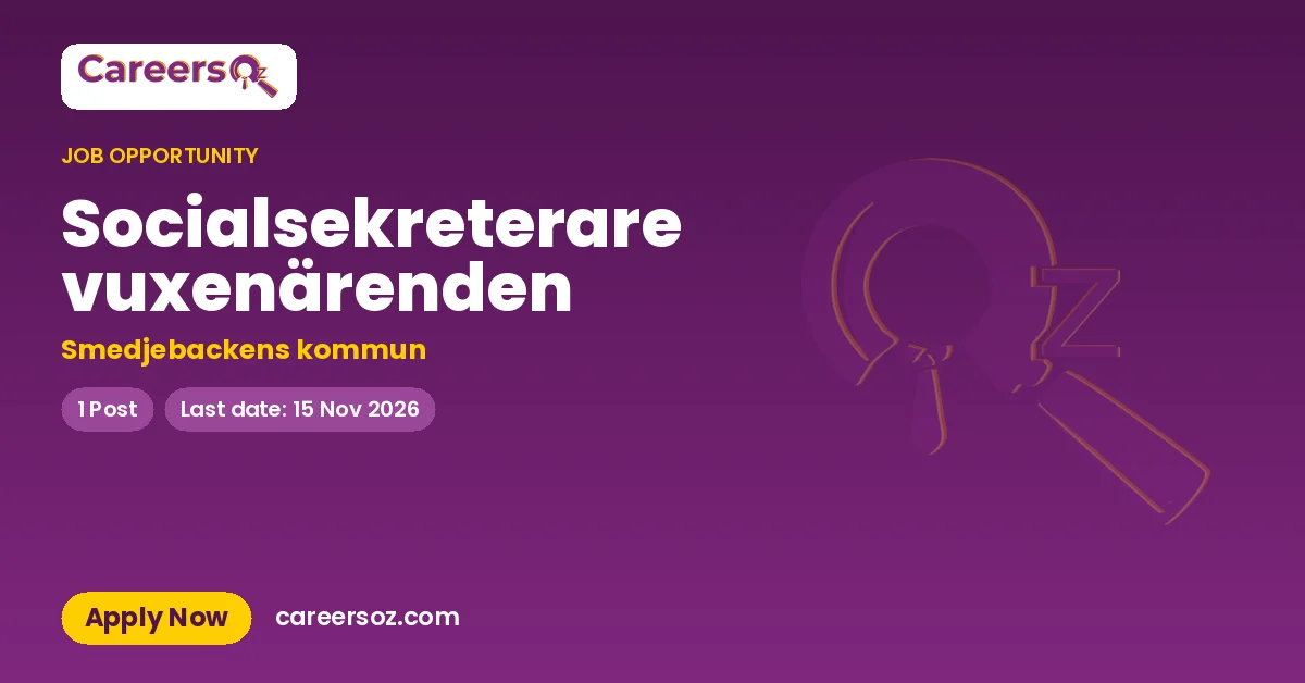 Socialsekreterare vuxenärenden – Smedjebackens kommun