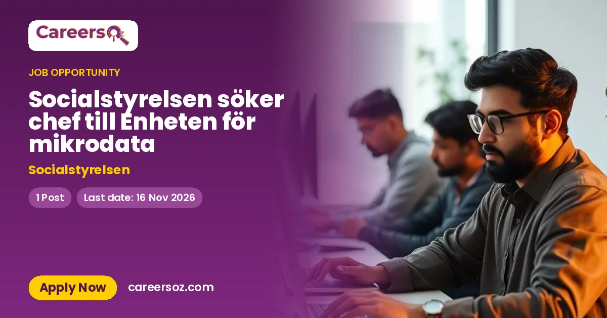 Socialstyrelsen söker chef till Enheten för mikrodata – Socialstyrelsen