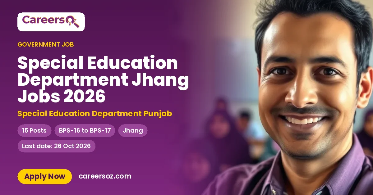 Special Education Department Jhang Jobs 2026 – Special Education Department Punjab