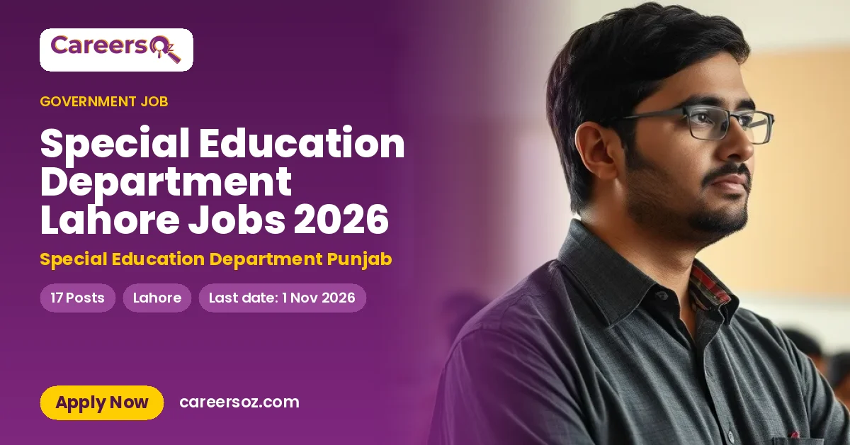 Special Education Department Lahore Jobs 2026 – Special Education Department Punjab