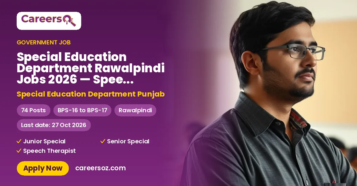 Special Education Department Rawalpindi Jobs 2026 — Speech Therapist – Special Education Department Punjab