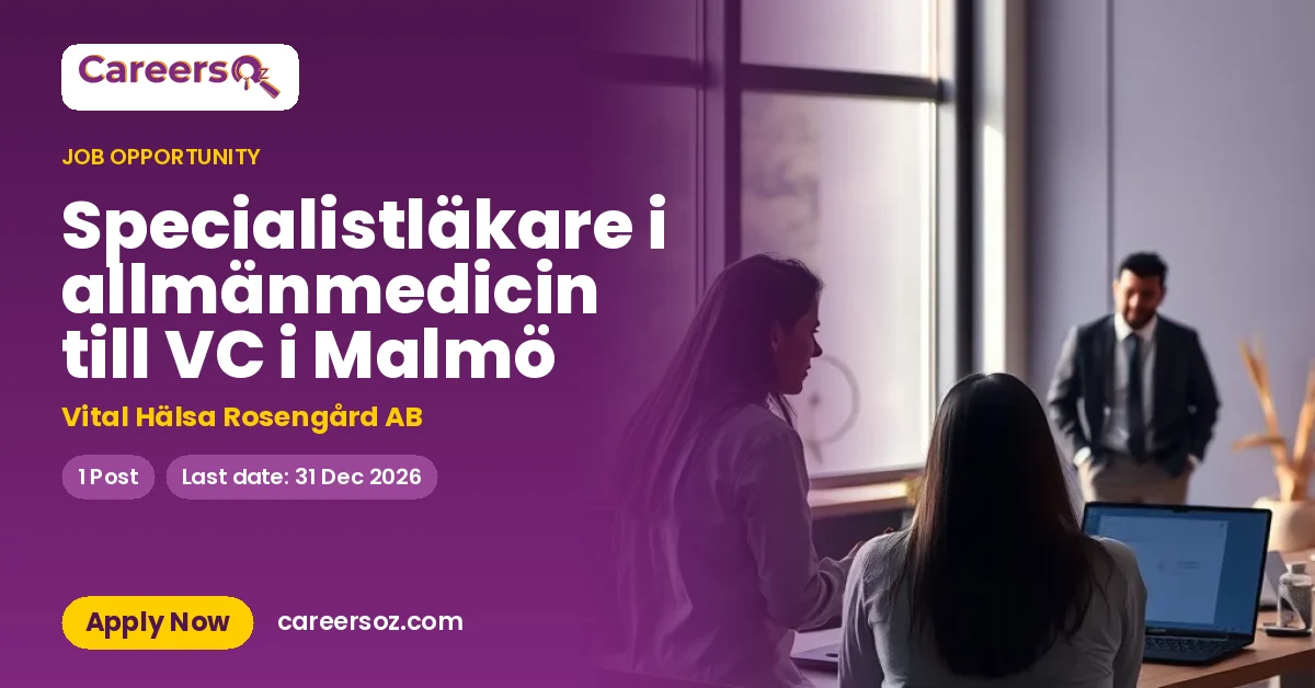 Specialistläkare i allmänmedicin till VC i Malmö – Vital Hälsa Rosengård AB