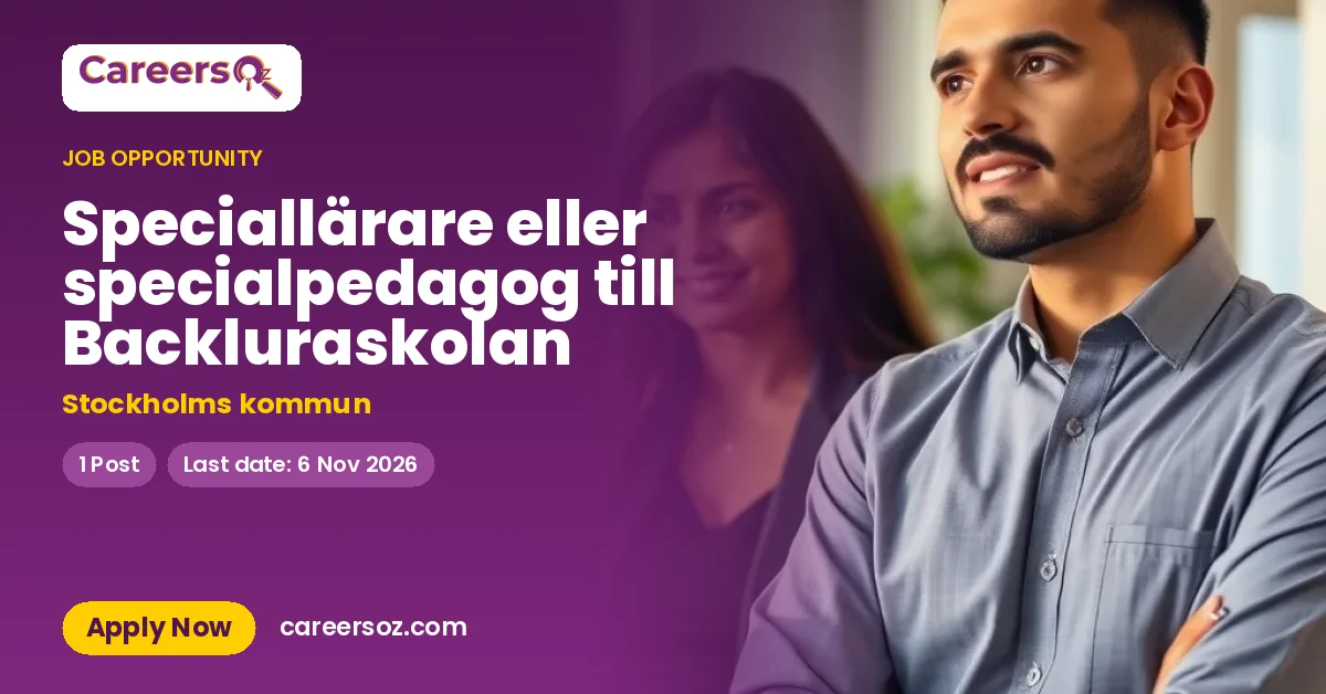 Speciallärare eller specialpedagog till Backluraskolan – Stockholms kommun