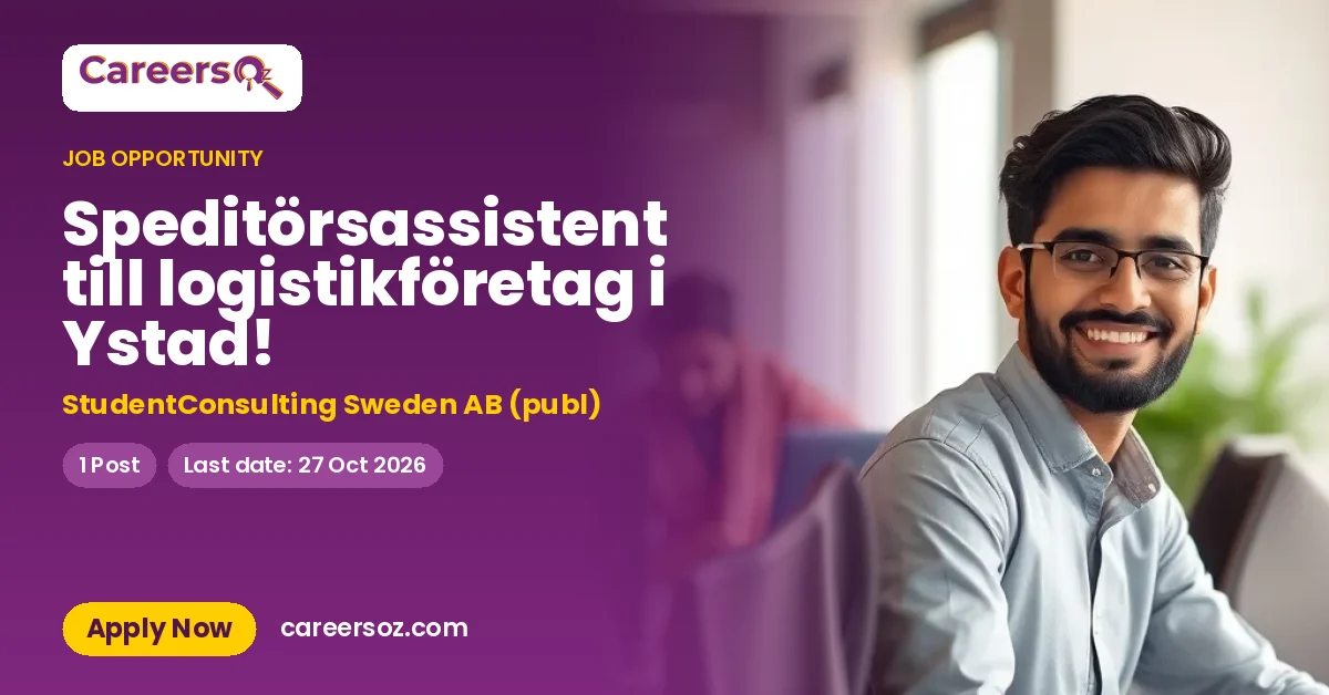 Speditörsassistent till logistikföretag i Ystad! – StudentConsulting Sweden AB (publ)