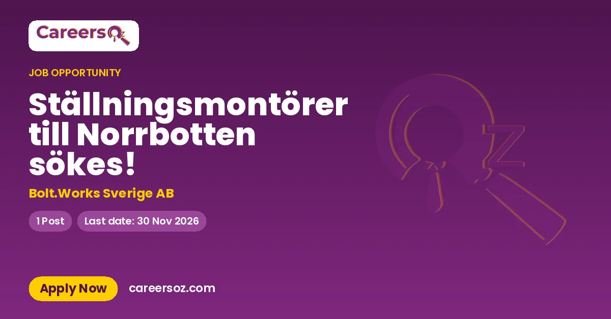 Ställningsmontörer till Norrbotten sökes! – Bolt.Works Sverige AB