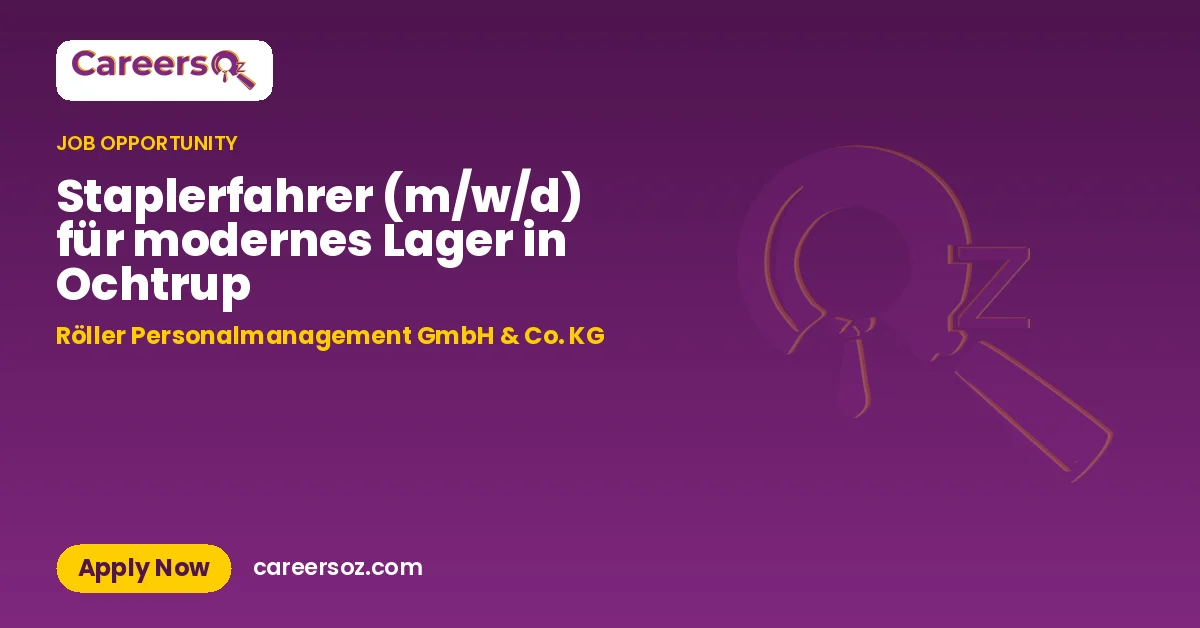 Staplerfahrer (m/w/d) für modernes Lager in Ochtrup – Röller Personalmanagement GmbH & Co. KG