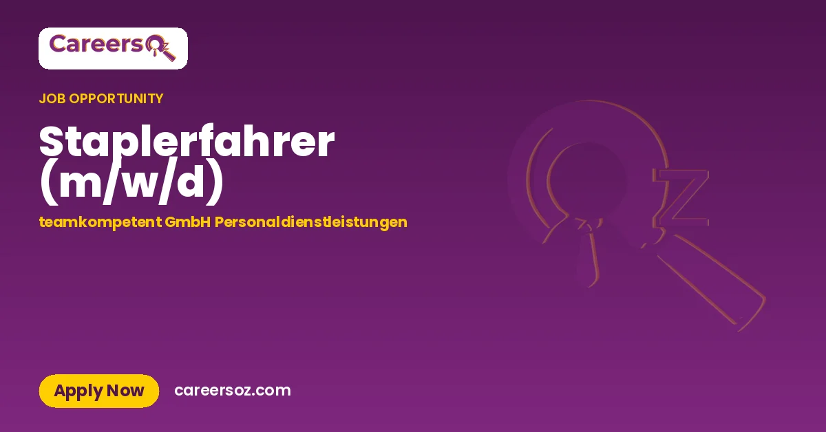 Staplerfahrer (m/w/d) – teamkompetent GmbH Personaldienstleistungen