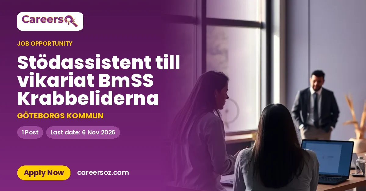 Stödassistent till vikariat BmSS Krabbeliderna – GÖTEBORGS KOMMUN