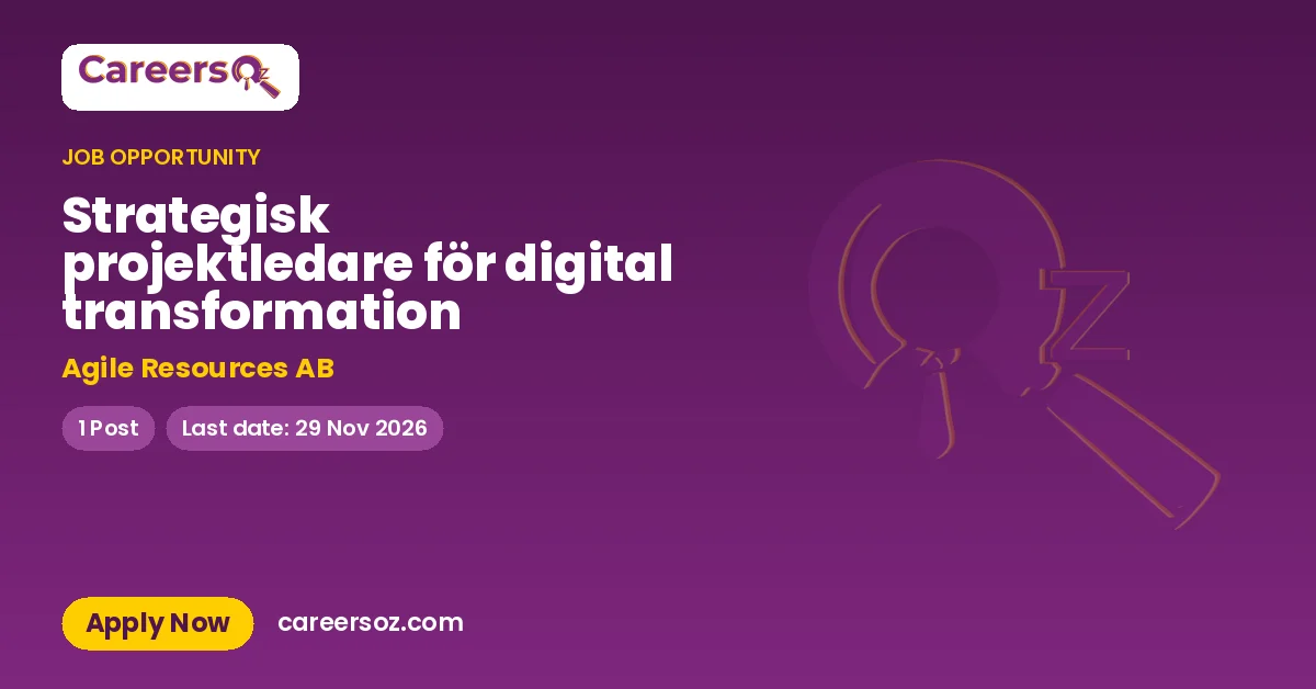 Strategisk projektledare för digital transformation – Agile Resources AB
