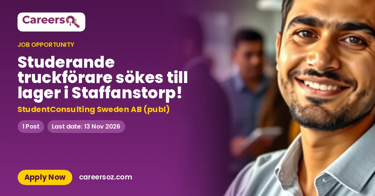 Studerande truckförare sökes till lager i Staffanstorp! – StudentConsulting Sweden AB (publ)