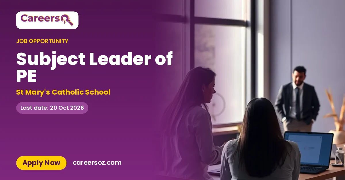 Subject Leader of PE – St Mary's Catholic School