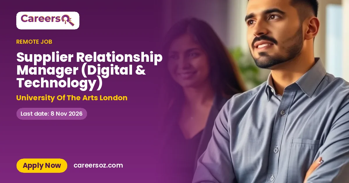 Supplier Relationship Manager (Digital & Technology) – University Of The Arts London