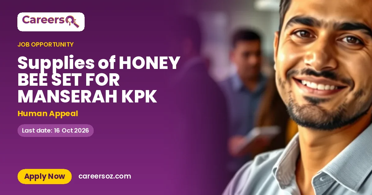 Supplies of HONEY BEE SET FOR MANSERAH KPK – Human Appeal