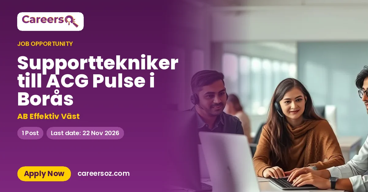 Supporttekniker till ACG Pulse i Borås – AB Effektiv Väst
