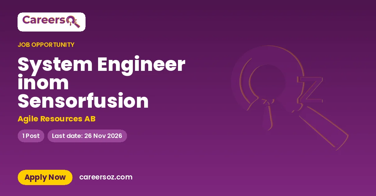 System Engineer inom Sensorfusion – Agile Resources AB