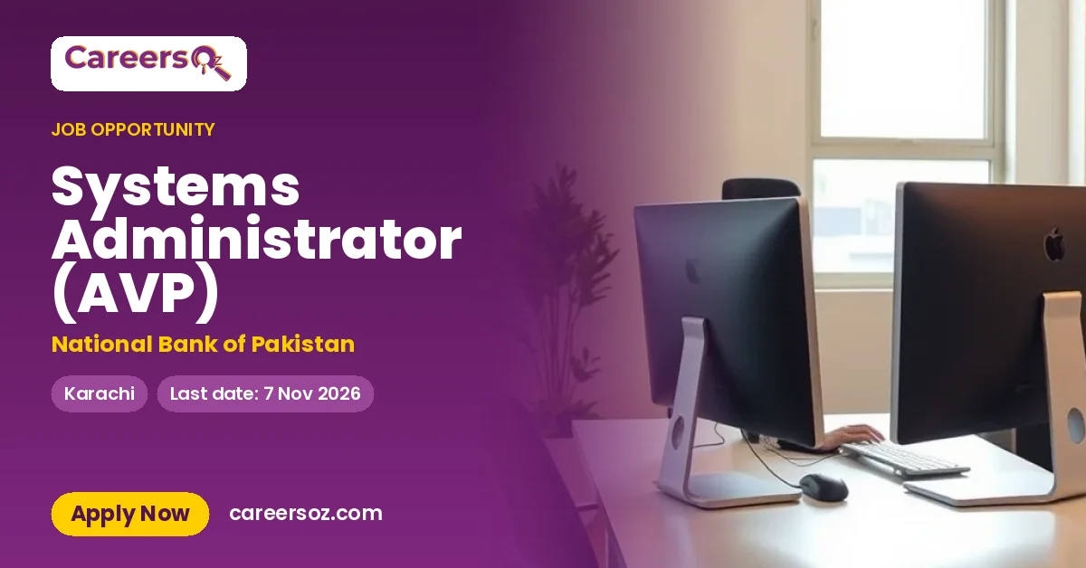 Systems Administrator (AVP) – National Bank of Pakistan