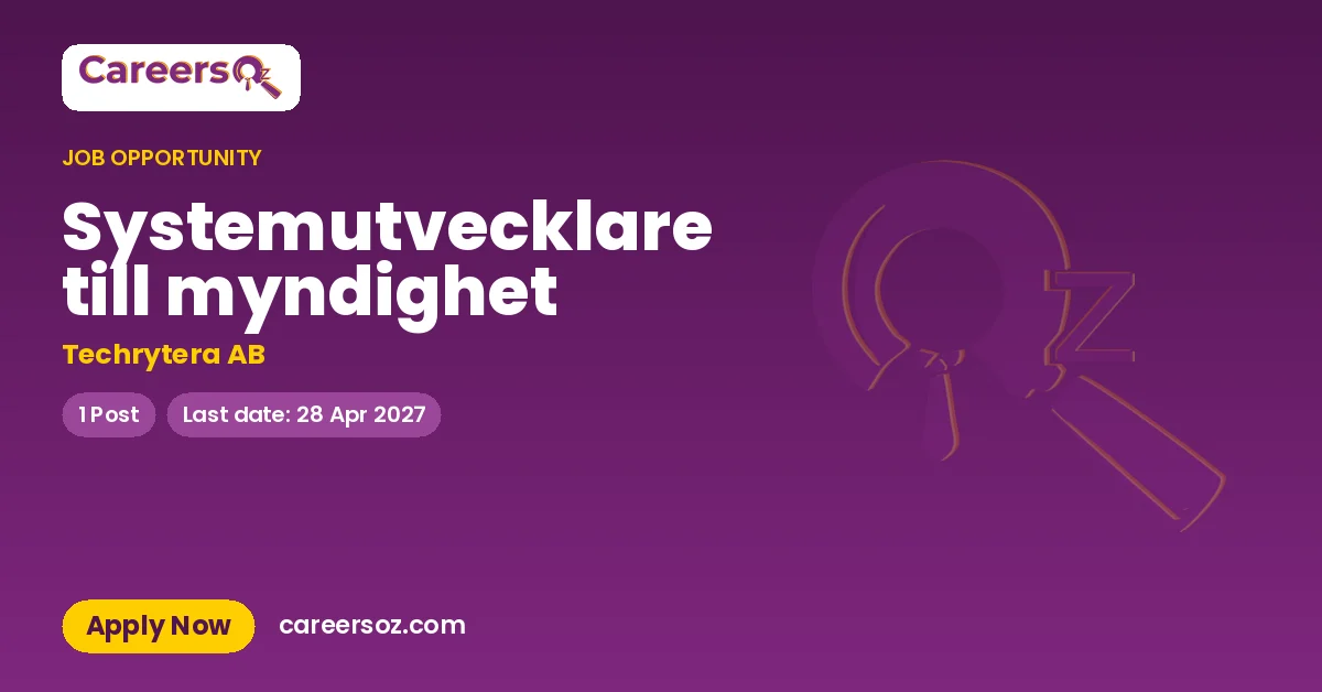 Systemutvecklare till myndighet – Techrytera AB